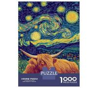 Puzzle Da 1000 Pezzi Per Adolescenti Starry Highland Cow -1 Puzzle Per Adolescenti Giocattoli Antistress Regalo Di Compleanno, Natale 38x26cm/1000pcs