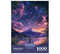 Puzzle Da 1000 Pezzi Per Adolescenti Starry Night at Mount Fuji Puzzle Per Adulti Giocattolo Decorazione Da Parete Modello Da Assemblare Ottimo Regalo Per I Giocatori 38x26cm/1000pcs