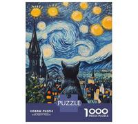 Puzzle Da 1000 Pezzi Per Adolescenti Starry Night Cat -7 Puzzle Per Adulti Gioco Per Famiglie Ma Divertente E Umoristico Sfida Educativa 38x26cm/1000pcs