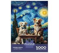 Puzzle Da 1000 Pezzi Per Adolescenti Starry Night Dogs Art Print-2 Puzzle Per Adulti Gioco Per Famiglie Un'opera D'arte Regali Unici Per Compleanni E Occasioni Speciali 70x50cm/1000pcs