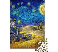 Puzzle Da 1000 Pezzi Per Adolescenti Starry Night Farming Scene Puzzle Per Adulti Giochi Rilassanti Taglio Di Precisione Regali Di Natale E Compleanno 70x50cm/1000pcs