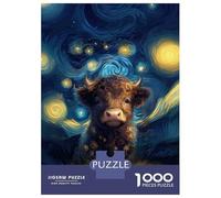 Puzzle Da 1000 Pezzi Per Adolescenti Starry Night Highland Cow Puzzle Per Adulti Giochi Rilassanti Taglio Di Precisione Regali Per Amici E Familiari 70x50cm/1000pcs