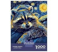 Puzzle Da 1000 Pezzi Per Adolescenti Starry Night Raccoon Puzzle Per Adulti Giochi Divertenti Assemblaggio Di Modelli Regali Unici Per Compleanni 38x26cm/1000pcs