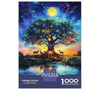 Puzzle Da 1000 Pezzi Per Adolescenti Starry Tree by Moonlight Puzzle Per Adulti Giochi Rilassanti Decorazione Per La Casa Per Compleanno, Natale 70x50cm/1000pcs