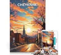 Puzzle da 1000 pezzi per adolescenti Stato del Wyoming, Cheyenne, giochi rilassanti, attività divertenti da fare a casa, ottimo regalo per gli appassionati di videogiochi 38x52cm