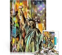 Puzzle da 1000 pezzi per adolescenti Statua della Libertà Arte Sfida di gioco educativo giocattolo Regalo di compleanno, regali, arte murale 75x50cm