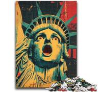 Puzzle da 1000 pezzi per adolescenti Statua della Libertà astratta Gioco stimolante e gioco per famiglie Decorazione da parete Regali unici per compleanno e Natale 26x38cm