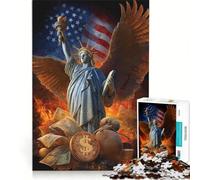 Puzzle da 1000 pezzi per adolescenti Statua della Libertà con le ali giocattolo antistress divertente attività da fare in casa ideale come regalo 38x26cm