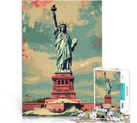 Puzzle da 1000 pezzi per adolescenti Statua della Libertà d'epoca Difficile e sfidante con pezzi completamente interconnessi di forma casuale 52x38cm