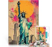 Puzzle da 1000 pezzi per adolescenti Statua della Libertà d'epoca Gara di velocità delle mani è ideale come regalo per tutta la famiglia 50x70cm