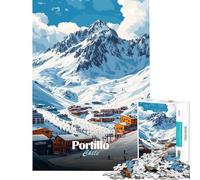 Puzzle da 1000 pezzi per adolescenti stazione sciistica di Portillo Cile Puzzle da 1000 pezzi giocattolo decorativo per la casa difficile antistress regalo (75x50cm)