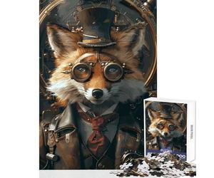Puzzle da 1000 pezzi per adolescenti Steampunk Animale Volpe Giocattoli antistress Regali di Babbo Natale segreto Giochi educativi Migliorare l'amore tra coppie Dimensioni 38x26cm