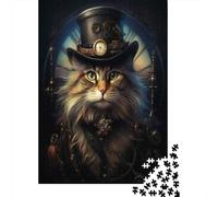 Puzzle Da 1000 Pezzi Per Adolescenti Steampunk Cat Art Print Puzzle Antistress Giocattolo Decorazione Per La Casa Gioco Stimolante Regali 52x38cm/1000pcs