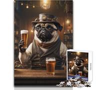 Puzzle da 1000 pezzi per adolescenti Steampunk Craft Beer Pug Gioco pratico Regali per donne Giocattoli antistress Dimensioni 38x26cm