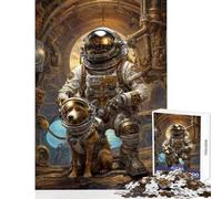 Puzzle da 1000 pezzi per adolescenti Steampunk Space Dog ﹨u Astronauta Giocattoli antistress Regalo divertente Gioco pratico Difficile da completare Dimensioni 38x26cm