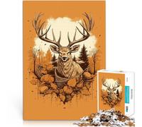 Puzzle da 1000 pezzi per adolescenti stile artistico realistico dei cervi Analisi e logica Decorazioni e regali unici per la casa 52x38cm