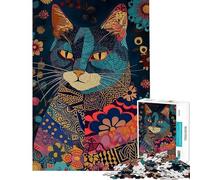 Puzzle da 1000 pezzi per adolescenti stile eclettico boho con gattini ideale per adulti e ragazzi Giocattolo fai da te un'opera d'arte compleanno e Natale (dimensioni 38x26cm)