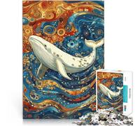 Puzzle da 1000 pezzi per adolescenti Stile Gustav della balena bianca Rompicapo Ogni pezzo è unico - Gioco divertente e stimolante per tutta la famiglia 75x50cm