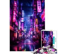 Puzzle da 1000 pezzi per adolescenti stile neon cyberpunk giapponese puzzle da 1000 pezzi giocattolo decorativo per la casa gioco educativo dal design accattivante (38x26cm)