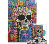 Puzzle da 1000 pezzi per adolescenti stile Pop Art Hippie Teschio Graffiti gioco rompicapo difficile e stimolante ideale come regalo per tutta la famiglia 50x75cm