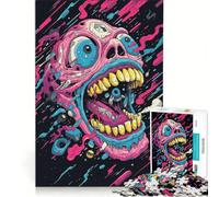 Puzzle da 1000 pezzi per adolescenti stile Pop Art teschio pazzo giocattolo fai da te impegnativo da completare regalo di compleanno regalo di viaggio 38x26cm