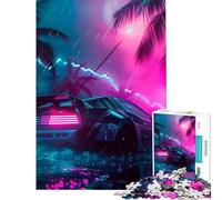 Puzzle da 1000 pezzi per adolescenti stile retrò synthwave Lamborghini attività divertenti da fare a casa sfida impegnativa gioco pratico adatto a persone dai 14 anni in su 50x75cm