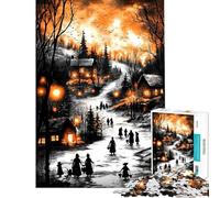 Puzzle da 1000 pezzi per adolescenti stile vintage invernale gioco pratico per adulti che migliora la memoria compleanno e Natale (dimensioni 38x26cm)