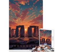 Puzzle da 1000 pezzi per adolescenti Stonehenge al tramonto Pixel Art Giocattoli antistress Regali di Babbo Natale segreto Gioco impossibile Aiuta il cervello a esercitare Dimensioni 50x75cm