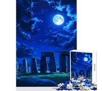 Puzzle da 1000 pezzi per adolescenti Stonehenge Cielo notturno Giocattolo educativo Regali di Babbo Natale segreto Gioco educativo Collezione di artisti,Belle arti Dimensioni 38x52cm