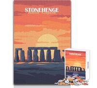 Puzzle da 1000 pezzi per adolescenti Stonehenge Sunset Ideale per momenti di relax accoglienti Giocattolo da gioco con fustellatura di precisione Dimensioni 38x26cm