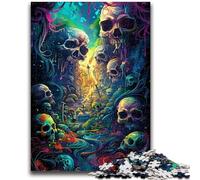 Puzzle da 1000 pezzi per adolescenti, strada con teschio psichedelico, aiuta il cervello a esercitare i giocattoli avvincenti per coltivare la pazienza, decorazione perfetta, 26x38cm