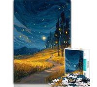 Puzzle da 1000 pezzi per adolescenti Strada sotto il cielo notturno 1000 pezzi per adolescenti antistress Sfida difficile Regali di Babbo Natale segreto 26x38cm