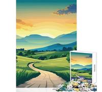 Puzzle da 1000 pezzi per adolescenti Strada tortuosa attraverso le colline Decorazione per la casa Giocattoli Ottimo regalo per giochi per gioco educativo Migliora l'amore tra coppie 38x52cm