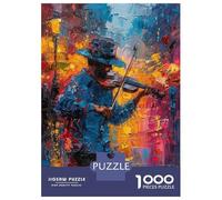 Puzzle Da 1000 Pezzi Per Adolescenti Street Musician with Violin Puzzle Per Adolescenti, Rompicapo, Gioco Di Modelli, Assemblaggio, Unici, Compleanno E Regali 52x38cm/1000pcs