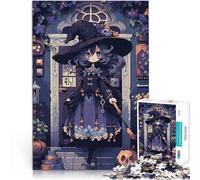 Puzzle da 1000 pezzi per adolescenti Strega con scopa e teschio Giocattoli da gioco per regalo di famiglia Regali di compleanno 38x26cm