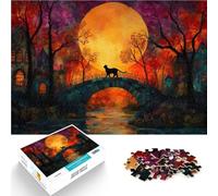 Puzzle da 1000 pezzi per adolescenti Stregoneria Gatto Nero Riduzione dello stress interessante Gioco educativo per compleanno e Natale 75x50cm