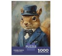Puzzle Da 1000 Pezzi Per Adolescenti Stylish Squirrel in Blue Puzzle Per Adolescenti Giochi Rilassanti Corsa Di Velocità Manuale Aiuta Ad Allenare Il Cervello 52x38cm/1000pcs