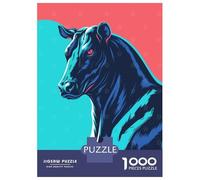 Puzzle Da 1000 Pezzi Per Adolescenti Stylized Bull Illustration with Bold Colors Puzzle Per Adulti Giochi Rilassanti Taglio Di Precisione Regali Unici Per Compleanni E Occasioni Speciali 38x26cm/1000p