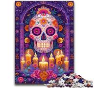 Puzzle da 1000 pezzi per adolescenti Sugar Skull Woman per 14+ Gioco di sfida unico Giochi per famiglie Regali di compleanno di Natale 50X75CM
