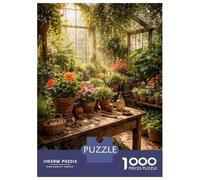 Puzzle Da 1000 Pezzi Per Adolescenti Sunlit Greenhouse with Blooming Flowers Puzzle Per Adulti Giochi Rilassanti Perfetto Per Decorare E Fare Regali A Tutta La Famiglia 52x38cm/1000pcs