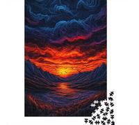 Puzzle Da 1000 Pezzi Per Adolescenti Sunset Over Mountains with Birds Flying Puzzle Giochi Divertenti Regalo Decorativo Perfetto Per Amici E Familiari 38x26cm/1000pcs