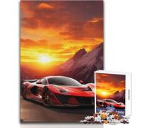 Puzzle da 1000 pezzi per adolescenti Super Cars e sole Gioco di sfida unico ma divertente e umoristico Opera d'arte regalo Dimensioni 38x26cm