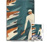 Puzzle da 1000 pezzi per adolescenti, supereroi e squali, gioco di sfida unico ma divertente e umoristico, opera d'arte regalo, dimensioni 50x75cm