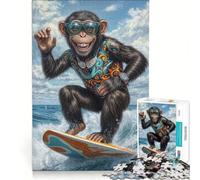 Puzzle da 1000 pezzi per adolescenti Surf's Up Monkey︰ Avventura tropicale Giochi rilassanti Antistress Lista dei desideri con Babbo Natale 38x26cm