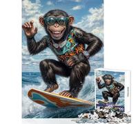 Puzzle da 1000 pezzi per adolescenti Surf's Up Monkey︰ Avventura tropicale Giochi rilassanti per divertimento in famiglia Giocattoli decorativi per la casa Migliora l'amore tra le coppie (50x75cm)