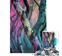 Puzzle da 1000 pezzi per adolescenti surreale raffigurante una foresta dove ogni albero ha un'opera d'arte Gioco divertente ed educativo ideale come regalo di compleanno o antistress (38x26cm)