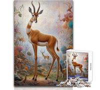 Puzzle da 1000 pezzi per adolescenti, surreale, stravagante, gazzella, accogliente, rilassante, giocattolo da gioco avanzato con taglio di precisione, dimensioni 38x26cm