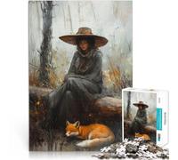 Puzzle da 1000 pezzi per adolescenti Sussurro di volpe per il giocattolo di sfida del gioco educativo con poster abbinato e foglio di quiz 38x26cm