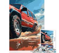 Puzzle da 1000 pezzi per adolescenti SUV rosso fuoristrada giocattolo educativo regali per donne uomini giochi rilassanti interazione genitore-figlio dimensioni 38x52cm