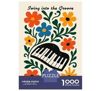 Puzzle Da 1000 Pezzi Per Adolescenti Swing Into The Groove Floral Piano Puzzle Gioco Rompicapo Ma Divertente E Umoristico Regali Unici Per Compleanno E Natale 70x50cm/1000pcs